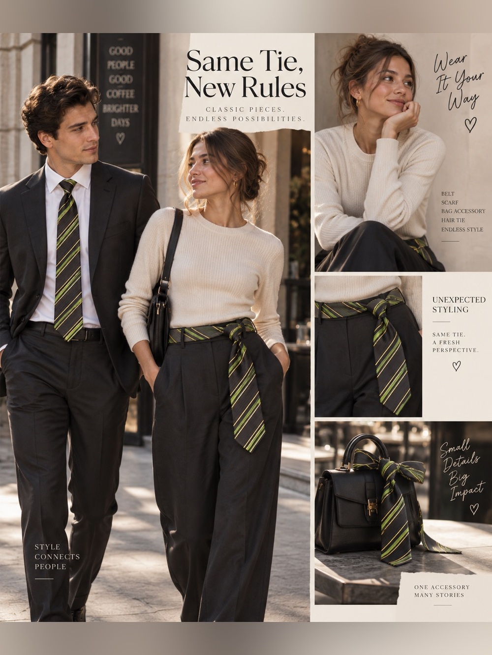 Pierre Cardin Black Gray&Green British Regimental Striped traditional 3.75 size